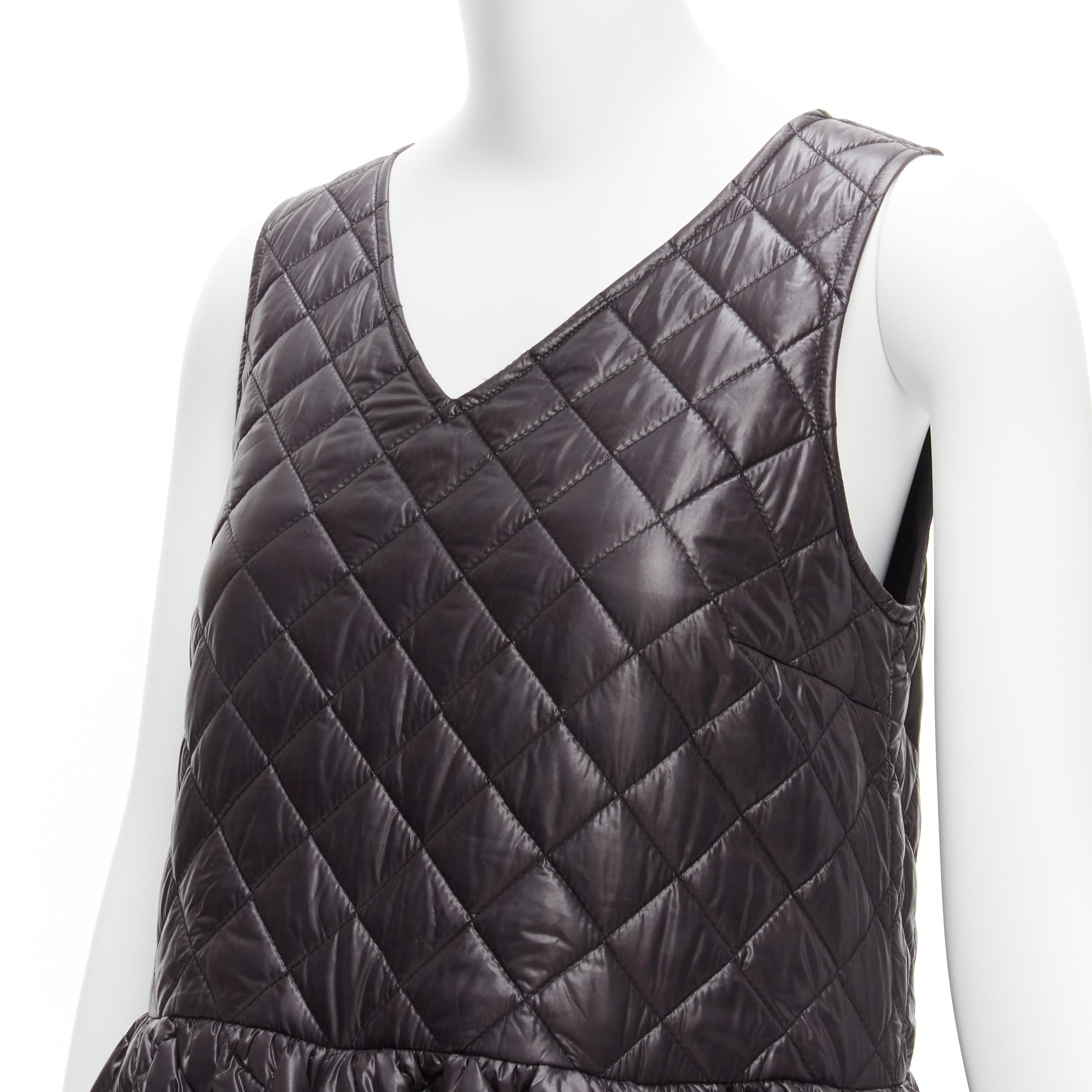 COMME DES GARCONS TRICOT 2014 black quilted nylon voluminous mou mou dress S For Sale 2