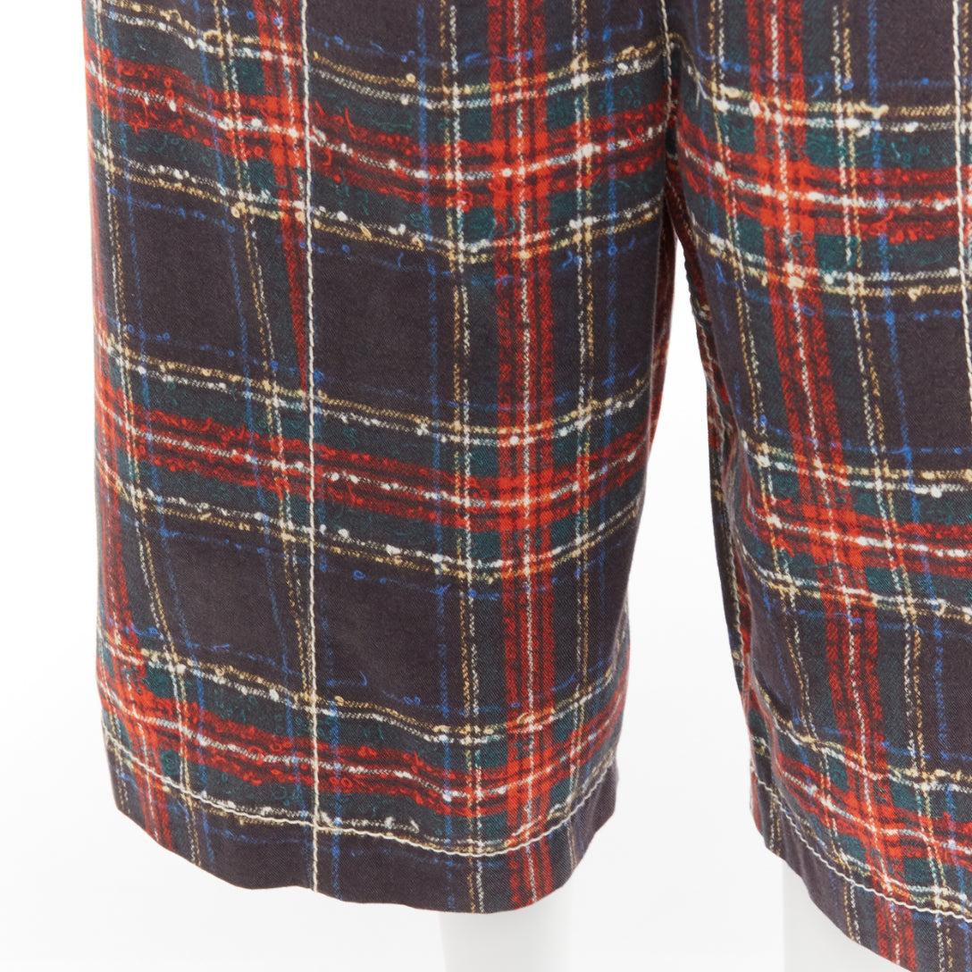 COMME DES GARCONS Tricot 2019 tartan print tromp loeil drop crotch wide pants S For Sale 2