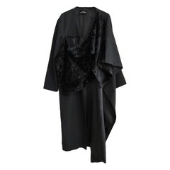 Comme des Garcons Manteau asymétrique en tricot noir AD 1999
