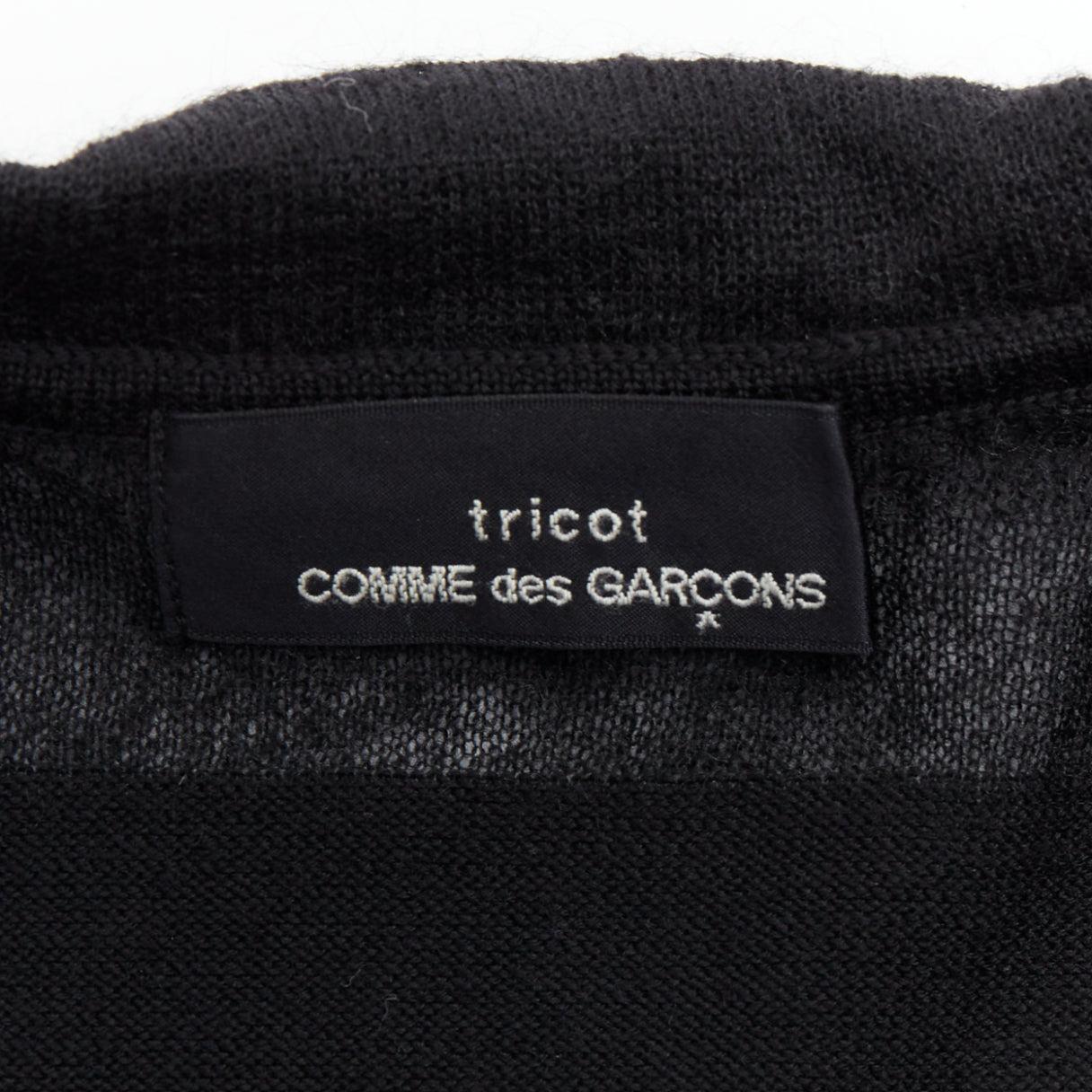 COMME DES GARCONS Tricot black peterpan collar sheer panels cardigan 4