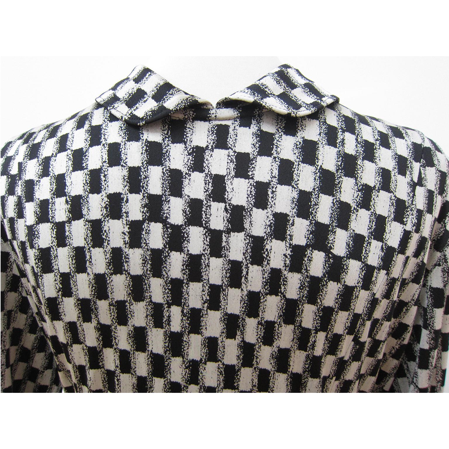 Women's Comme des Garcons Tricot Black White Dress Coat Early 1980s  For Sale