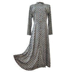 Comme des Garcons Tricot Black White Dress Coat Early 1980s