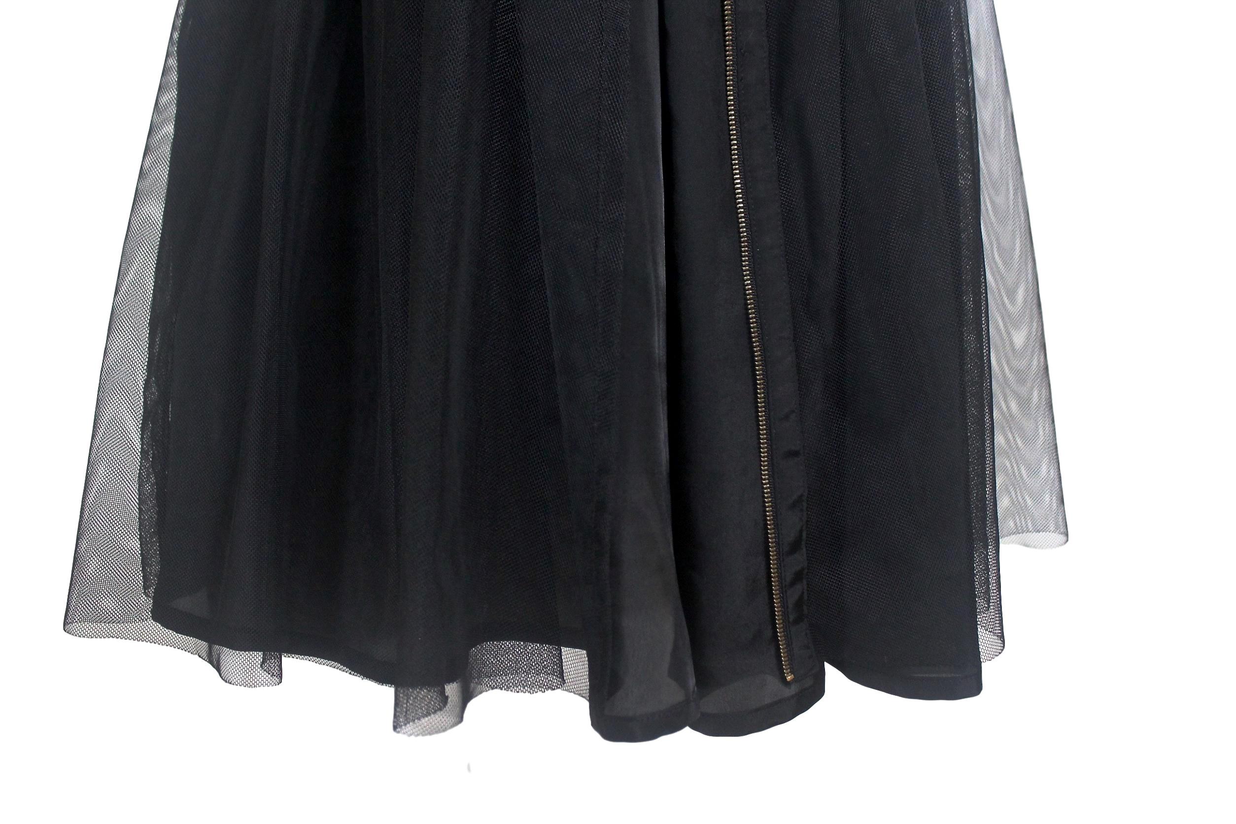 Black Comme des Garcons Tricot Double Layer Wrap Skirt 2007 For Sale