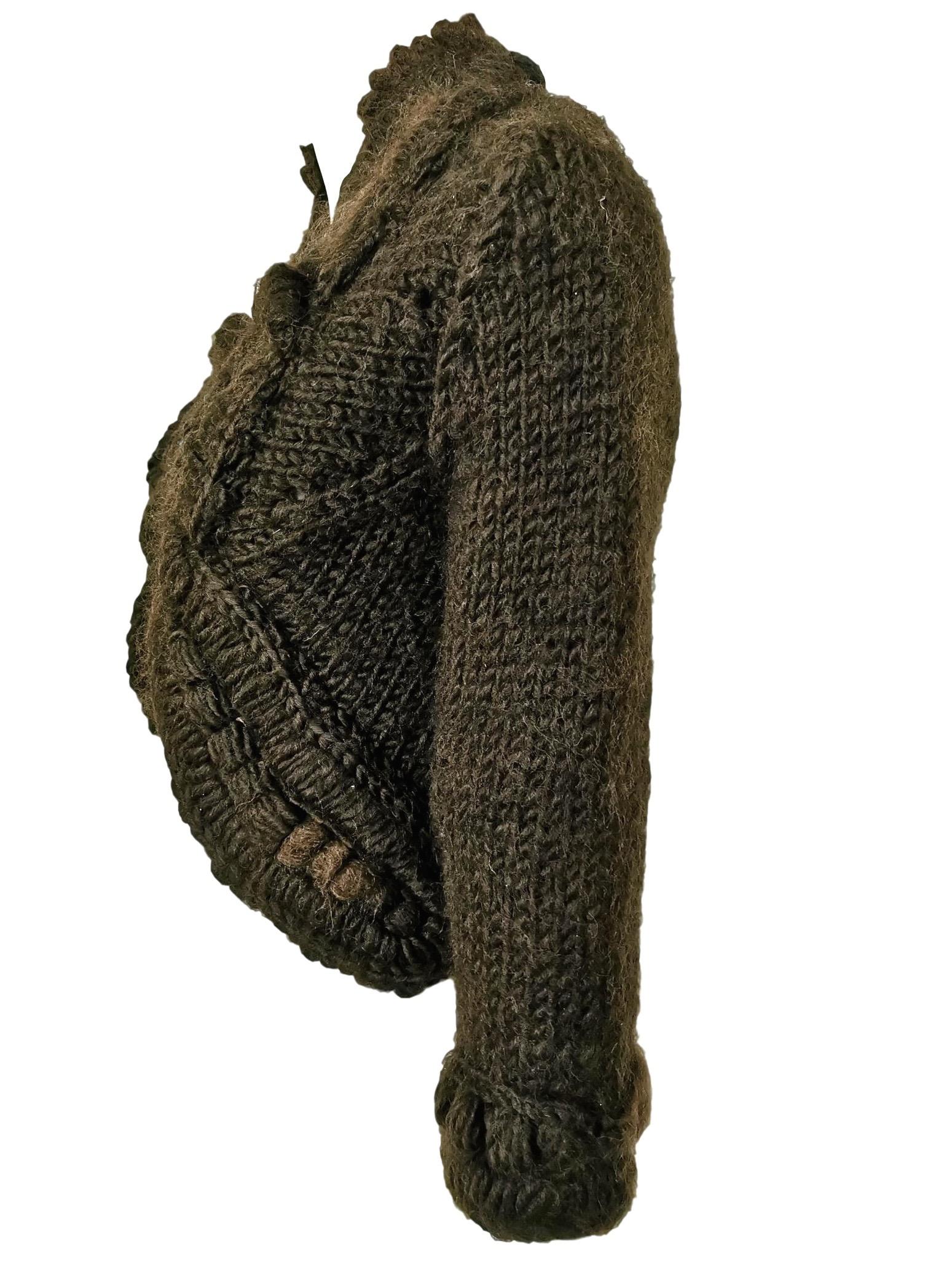 Comme des Garcons Tricot Handknit Autumnal Cardigan 2005 In Good Condition For Sale In Bath, GB
