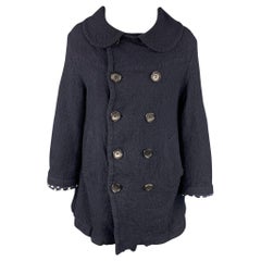 COMME des GARCONS TRICOT Size S Navy Wool Double Breasted Coat