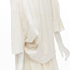 COMME DES GARCONS TRICOT Vintage raw cotton patchwork trapeze top midi skirt