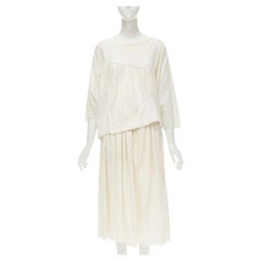 COMME DES GARCONS TRICOT Gonna midi vintage a trapezio in cotone grezzo patchwork