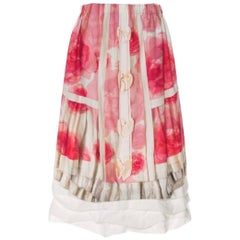 Comme des Garcons Trompe de L'Oeil Floral Print Ruffled Skirt 
