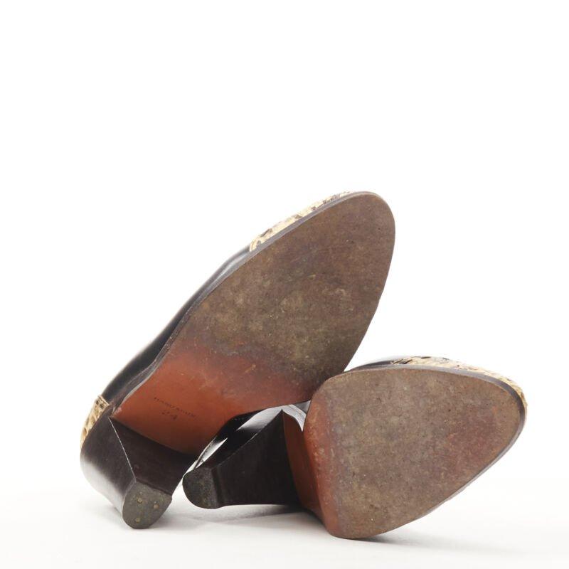 COMME DES GARCONS Vintage 1970s black leather western cuban heel JP24 EU36.5 For Sale 6