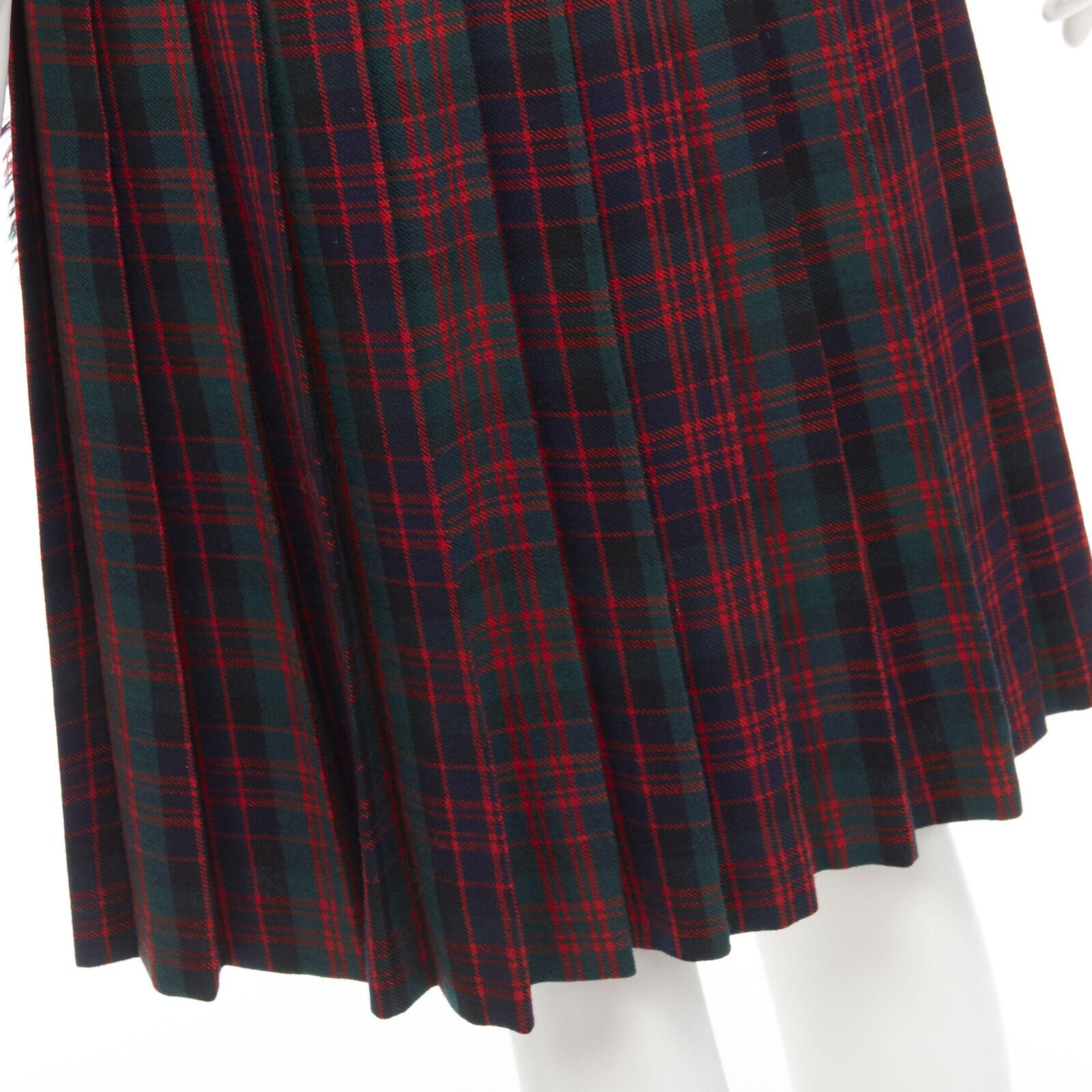 COMME DES GARCONS Vintage 1970's Punk red plaid leather buckles punk kilt skirt 3