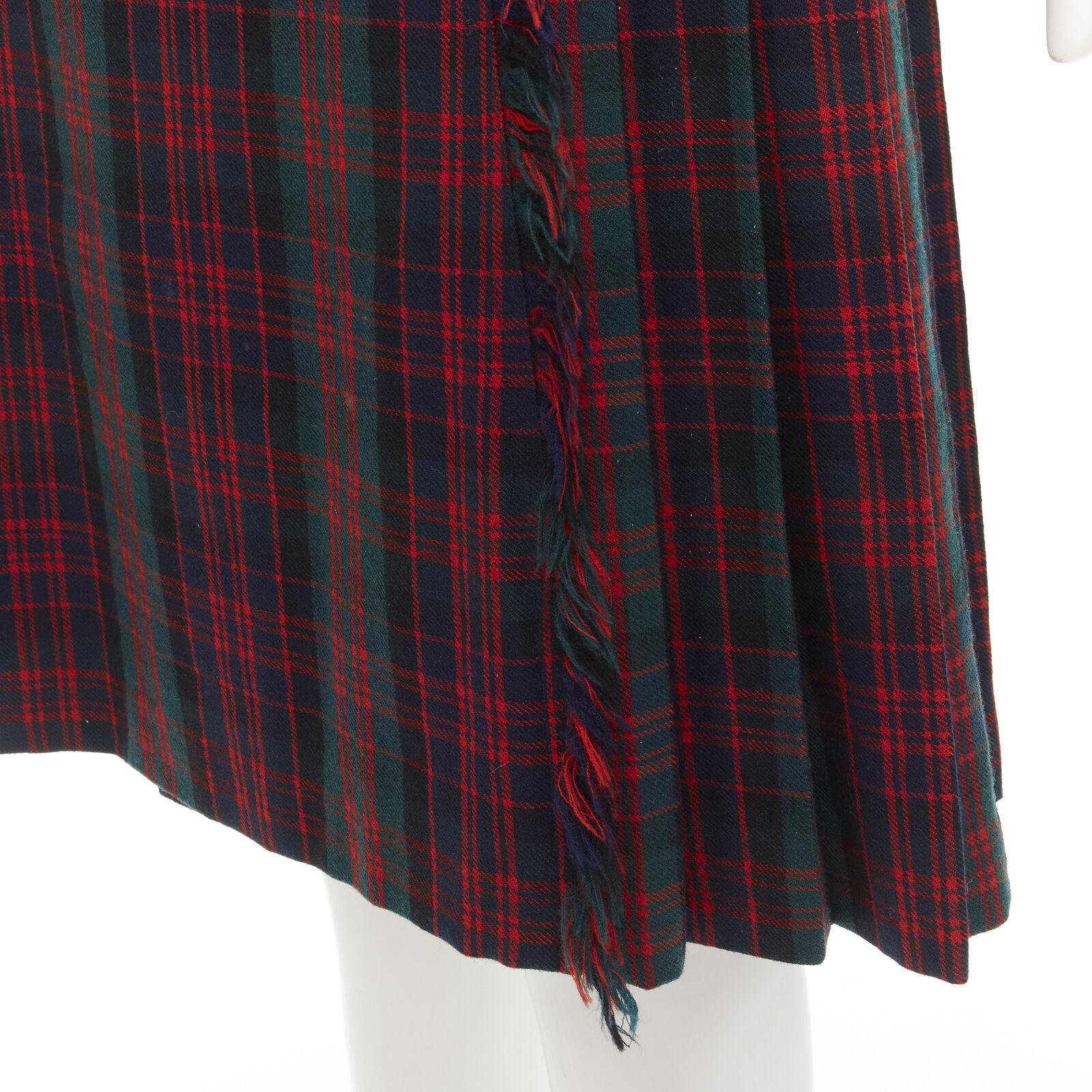 COMME DES GARCONS Vintage 1970's Punk red plaid leather buckles punk kilt skirt 4