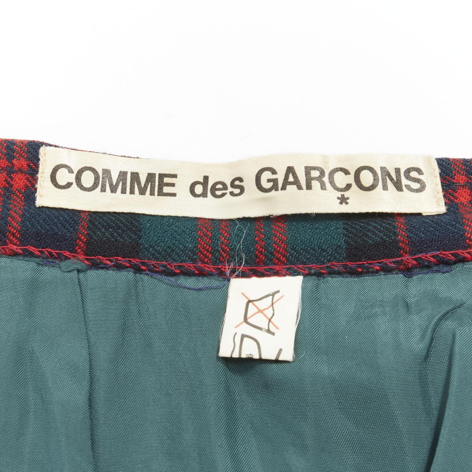 COMME DES GARCONS Vintage 1970's Punk red plaid leather buckles punk kilt skirt 5
