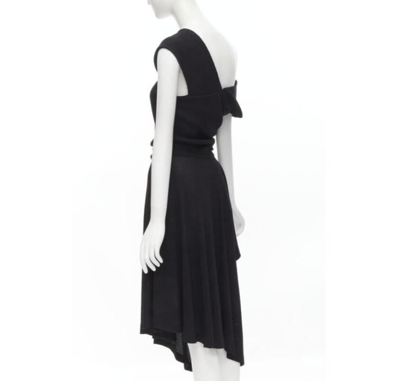 COMME DES GARCONS Vintage 1980s acetate knit angular draped handkerchief dress M For Sale 2