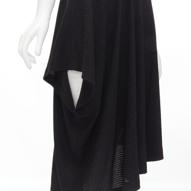 COMME DES GARCONS Vintage 1980s acetate knit angular draped handkerchief dress M For Sale 3
