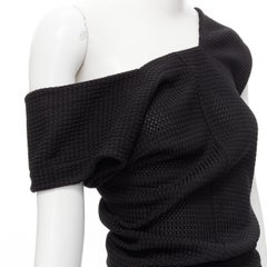 COMME DES GARCONS Vintage 1980s acetate nylon draped handkerchief dress M