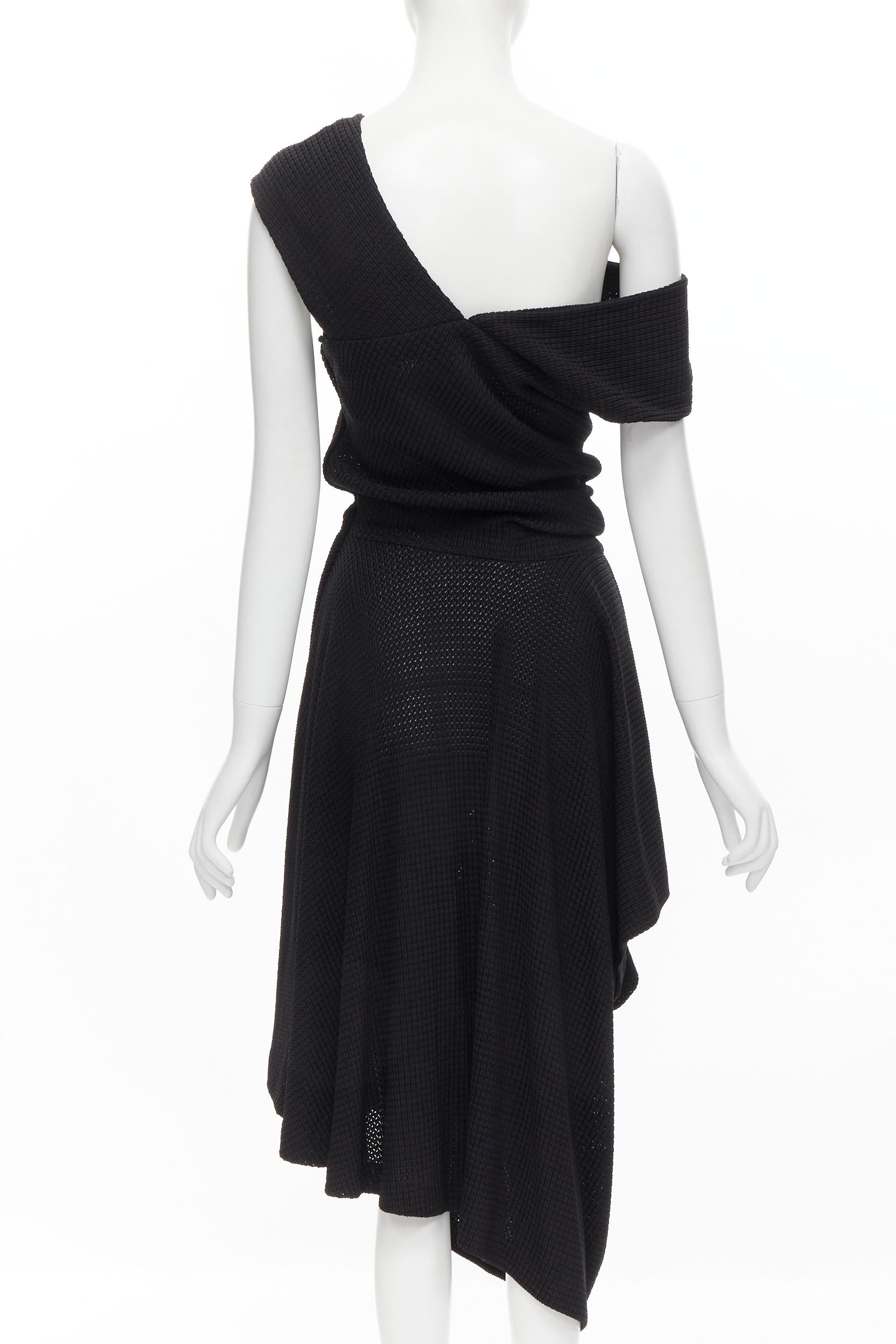 COMME DES GARCONS Vintage 1980s acetate nylon draped handkerchief dress M For Sale 1