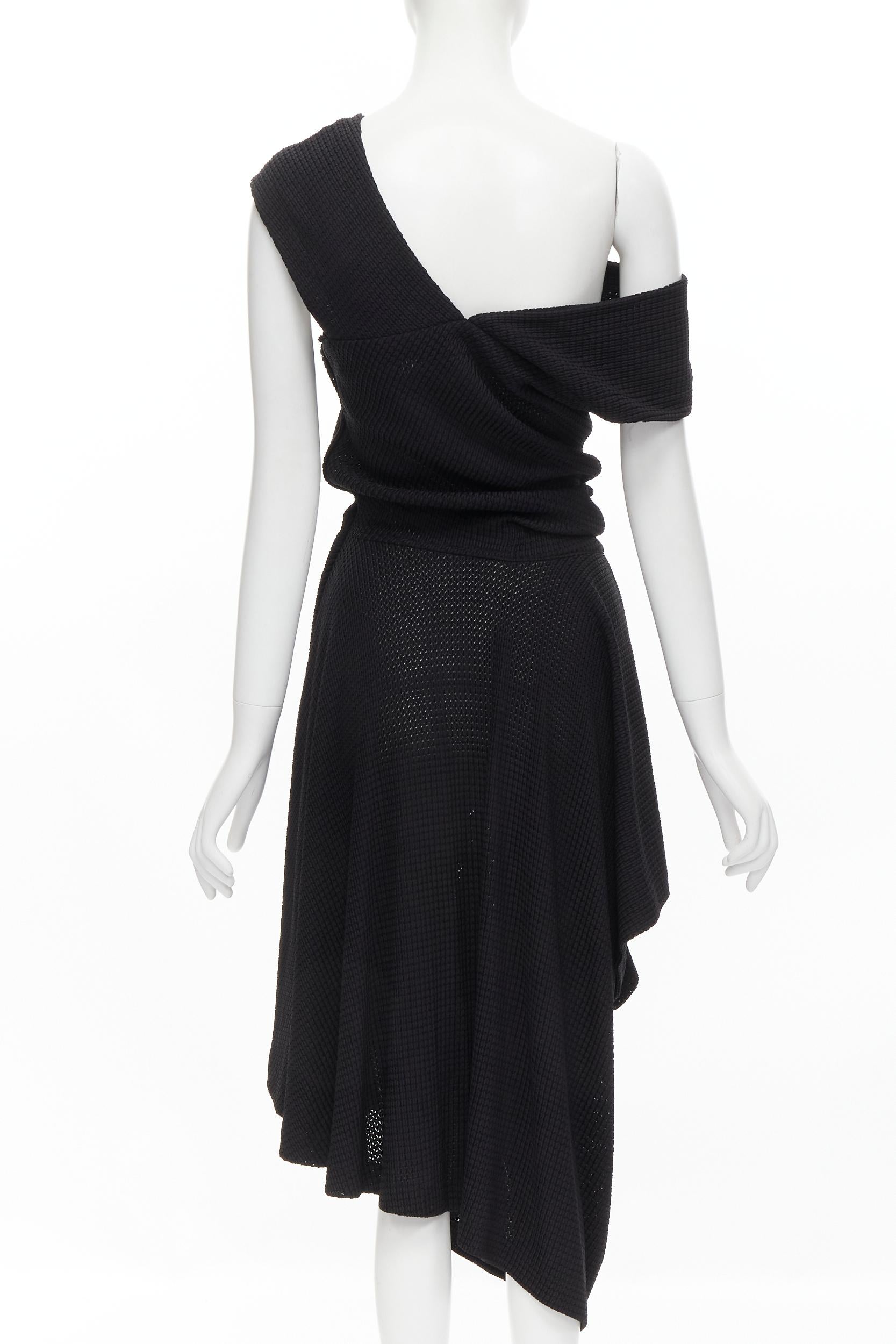 COMME DES GARCONS Vintage 1980s acetate nylon draped handkerchief dress M For Sale at 1stDibs