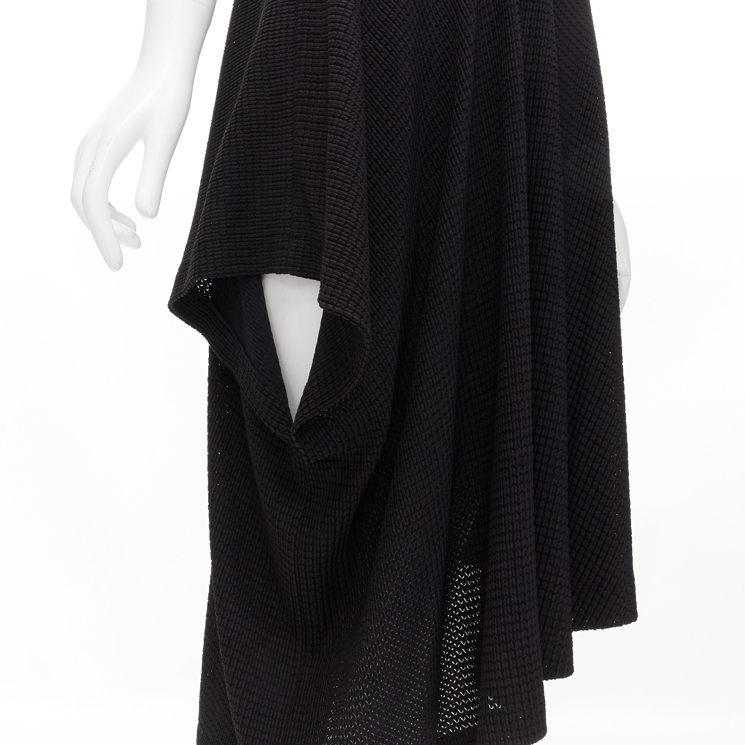 COMME DES GARCONS Vintage 1980s acetate nylon draped handkerchief dress M For Sale 3