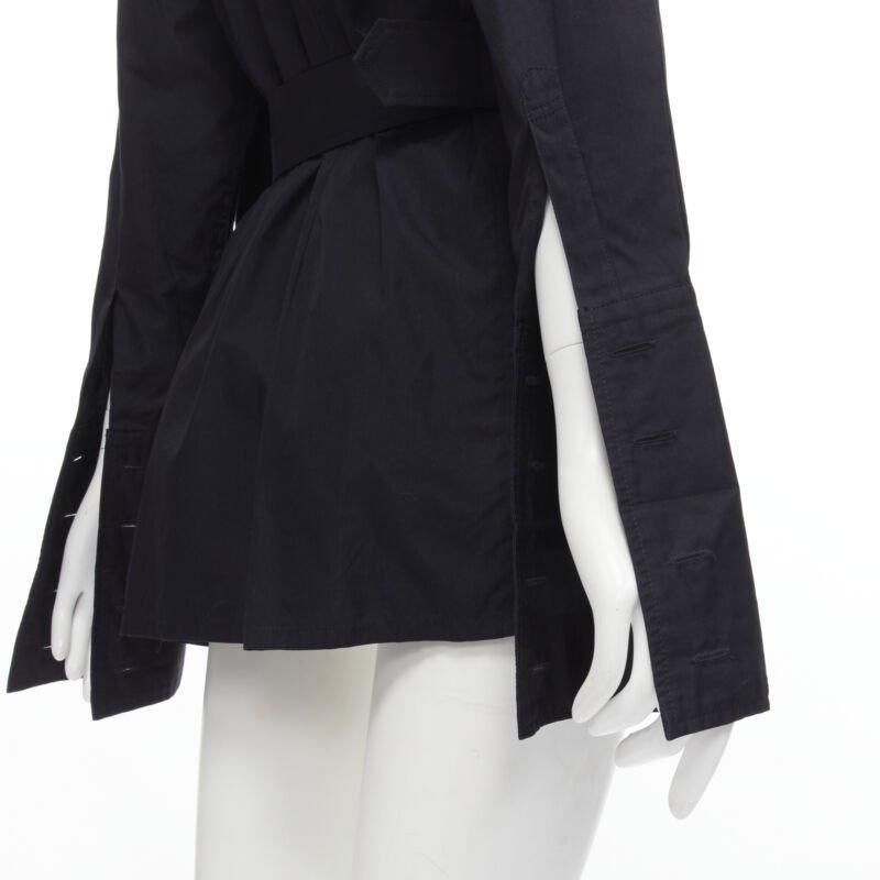 COMME DES GARCONS Vintage 1980s black asymmetric belted deconstructed blazer  M For Sale 5