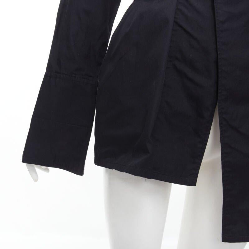 COMME DES GARCONS Vintage 1980s black asymmetric belted deconstructed blazer  M For Sale 6