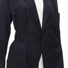 COMME DES GARCONS Vintage 1980s black asymmetric belted deconstructed blazer  M