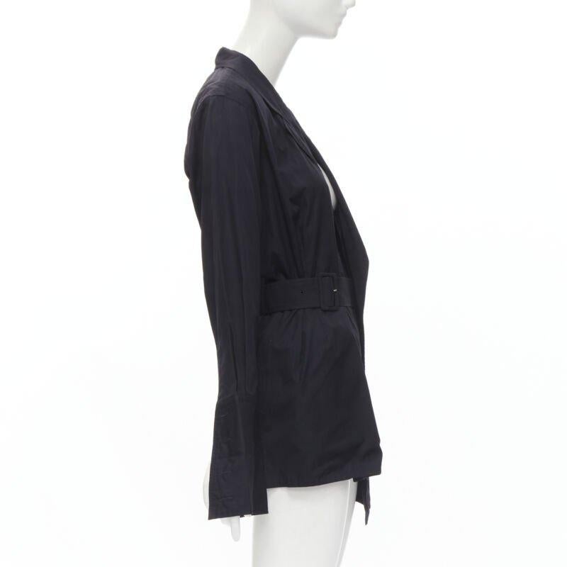 COMME DES GARCONS Vintage 1980s black asymmetric belted deconstructed blazer  M In Excellent Condition For Sale In Hong Kong, NT