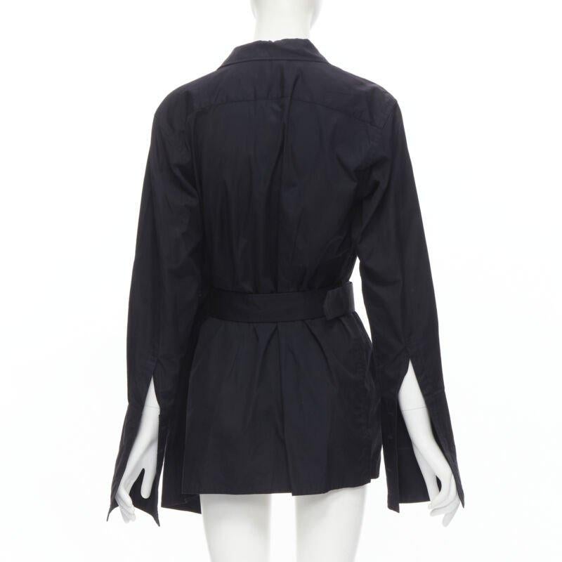 Women's COMME DES GARCONS Vintage 1980s black asymmetric belted deconstructed blazer  M For Sale