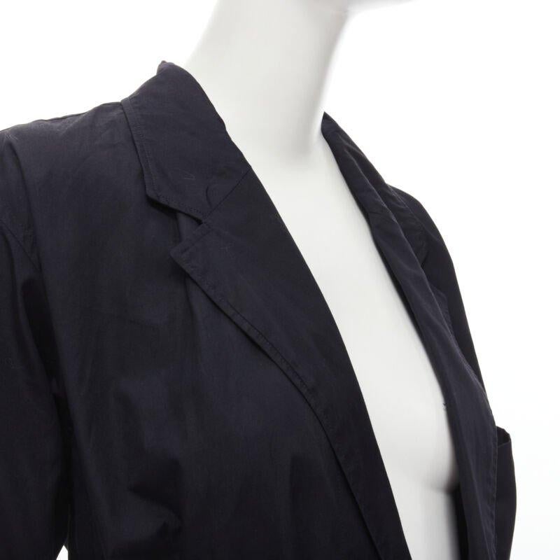 COMME DES GARCONS Vintage 1980s black asymmetric belted deconstructed blazer  M For Sale 2