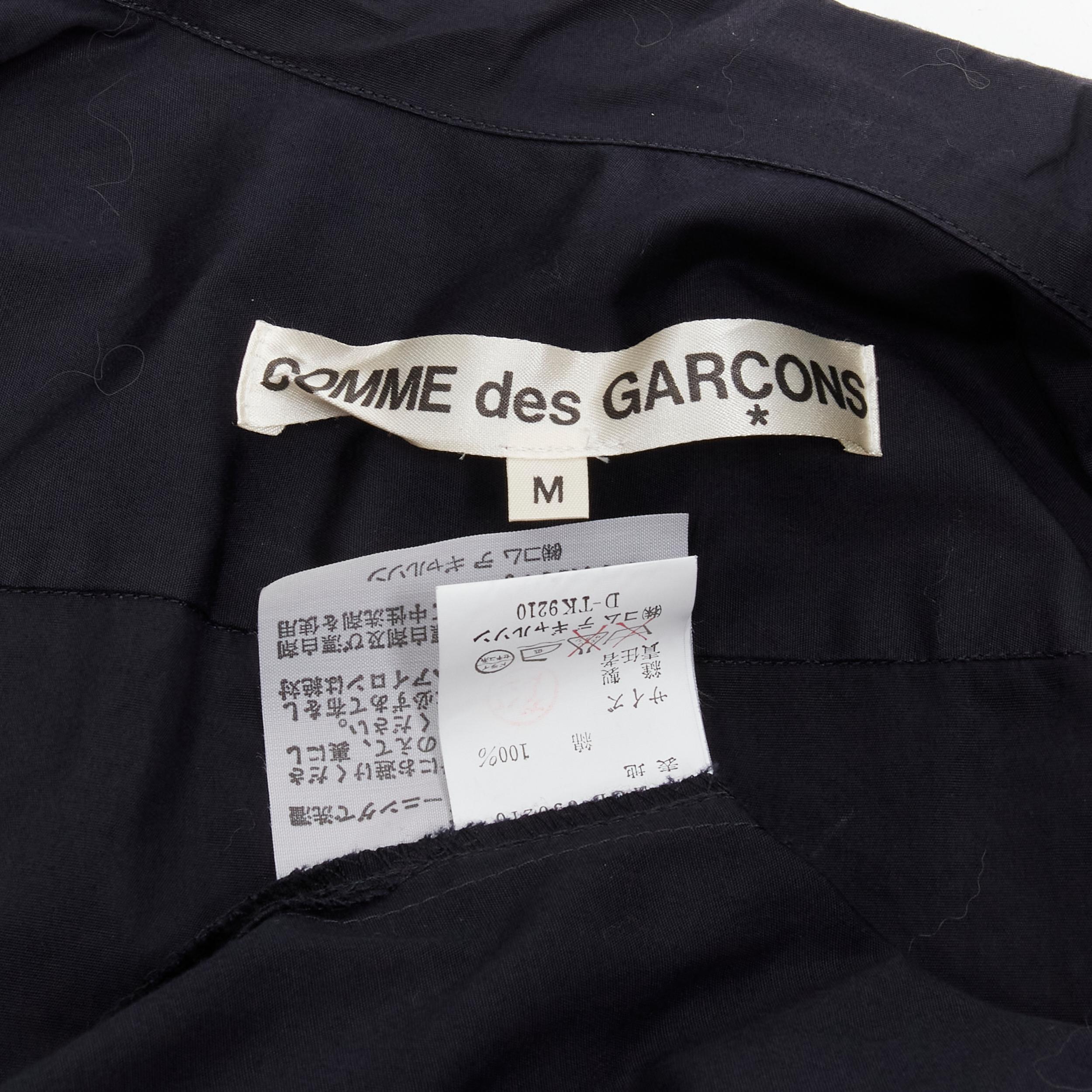 COMME DES GARCONS Vintage 1980s black cotton belted deconstructed blazer  M For Sale 7