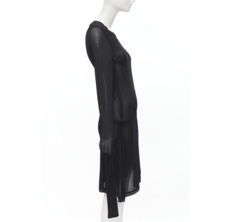 COMME DES GARCONS Vintage 1980s black extra long sleeves angular sweater dress In Excellent Condition For Sale In Hong Kong, NT