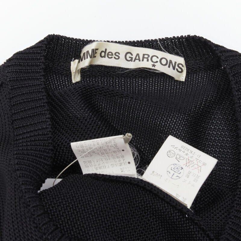 COMME DES GARCONS Vintage 1980s black extra long sleeves angular sweater dress For Sale 4