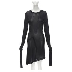COMME DES GARCONS Vintage 1980s black extra long sleeves angular sweater dress