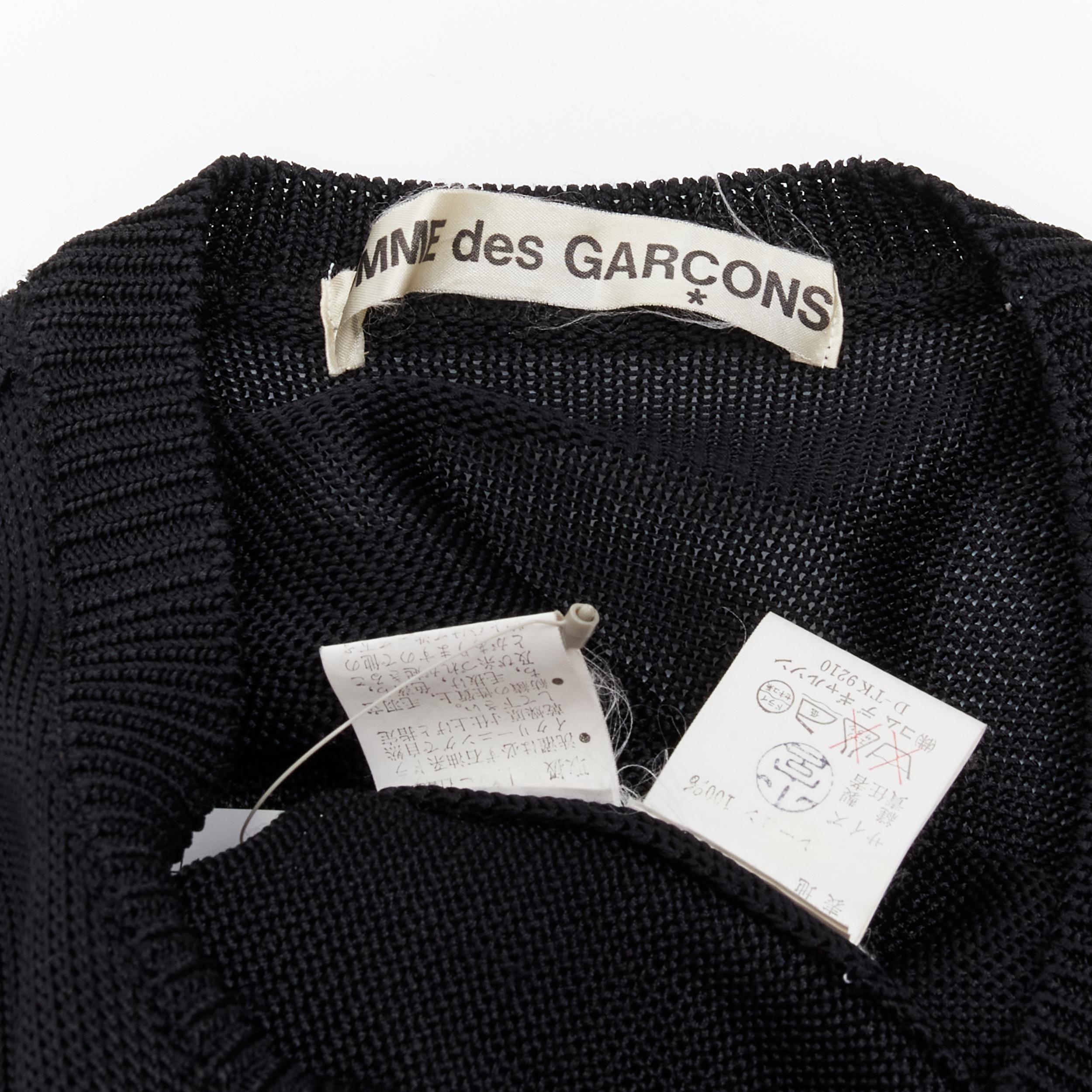 COMME DES GARCONS Vintage 1980s black knitted extra long sleeves sweater dress For Sale 4