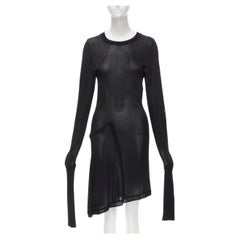 COMME DES GARCONS Vintage 1980s black knitted extra long sleeves sweater dress