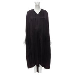 COMME DES GARCONS Vintage 1980s black triacetate V-neck oversized belted dress