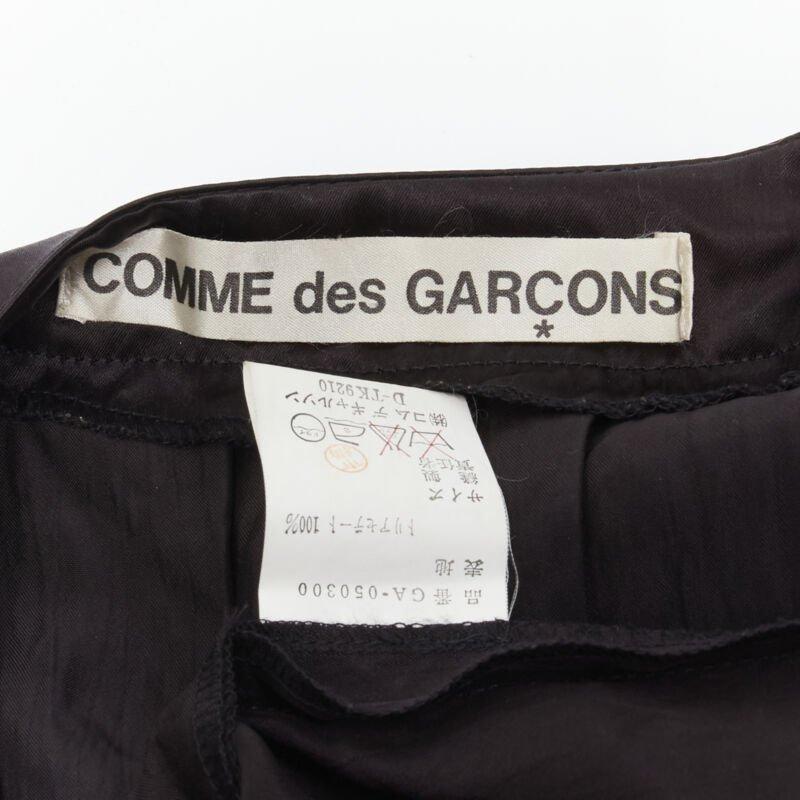 COMME DES GARCONS Abito vintage anni '80 in triacetato nero con scollo a V e cintura a pieghe in vendita 5