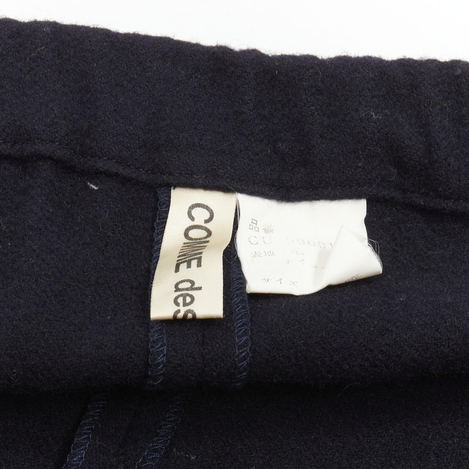COMME DES GARCONS Vintage 1980's black wool cross back cropped jumpsuit S For Sale 4