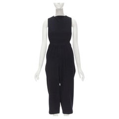 COMME DES GARCONS Tuta vintage anni '80 in lana nera con incrocio sulla schiena S