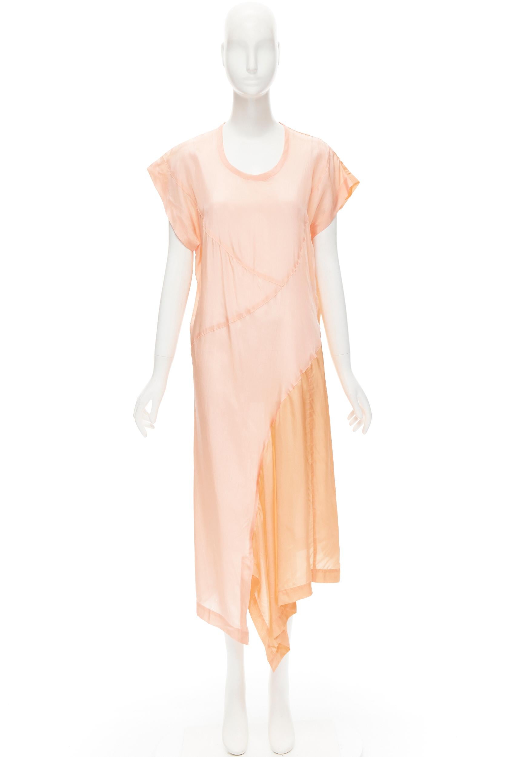COMME DES GARCONS Vintage 1980's blush orange irregular seam bias cut dress S 6