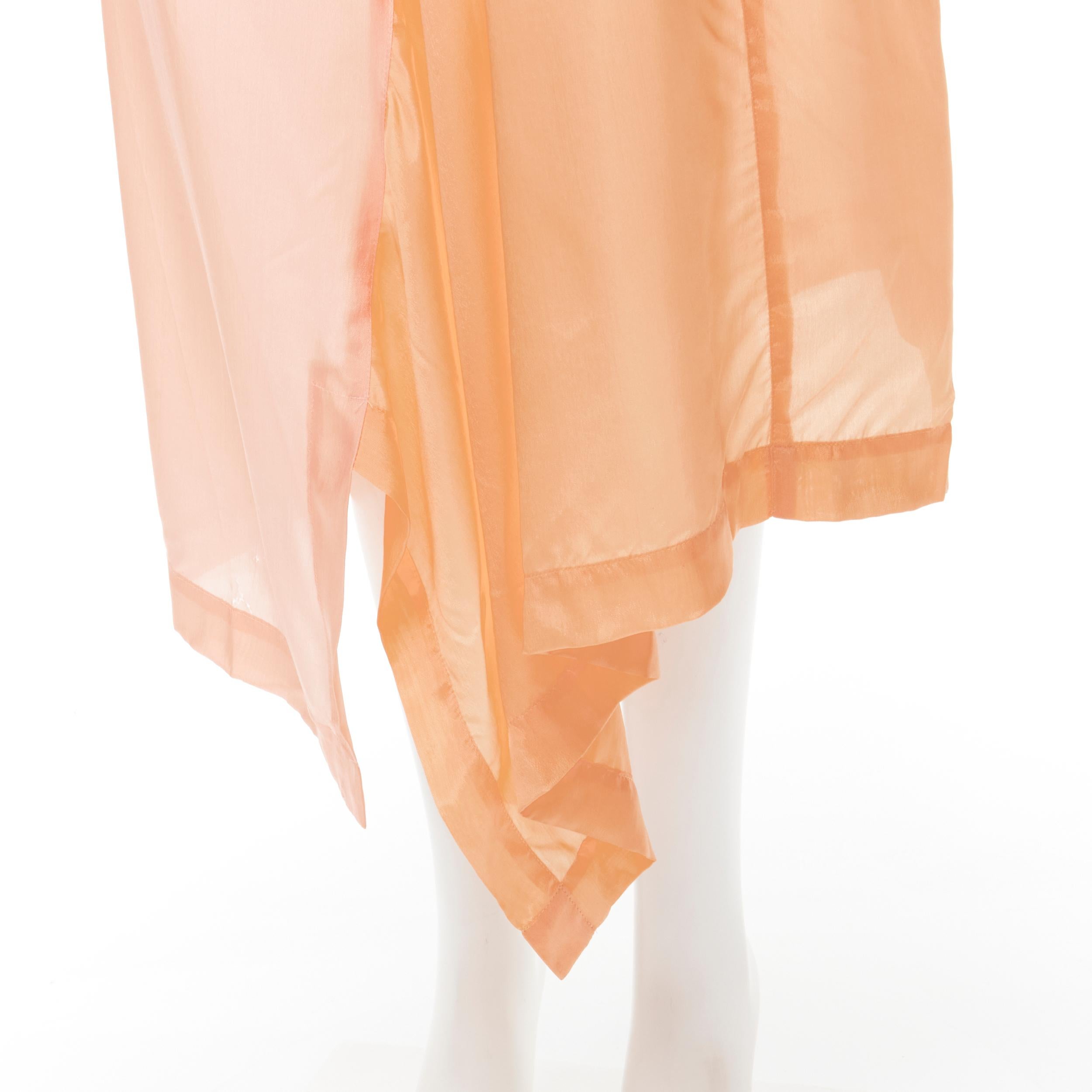 COMME DES GARCONS Vintage 1980's blush orange irregular seam bias cut dress S 
Reference: CRTI/A00676 
Brand: Comme Des Garcons 
Designer: Rei Kawakubo 
Collection: Circa Mid-1980's 
Material: Rayon 
Color: Orange 
Pattern: Solid 
Extra Detail: