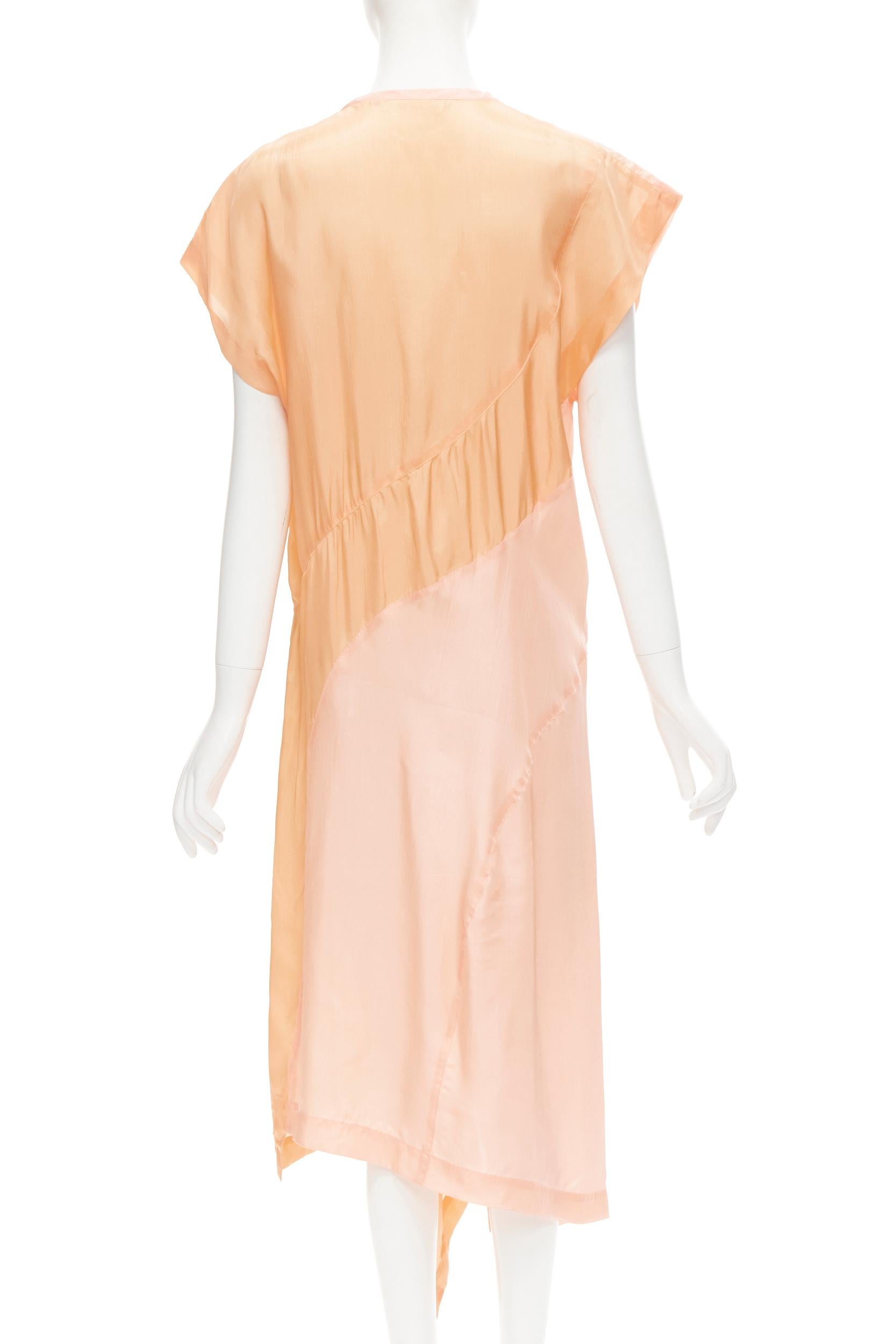 COMME DES GARCONS Vintage 1980's blush orange irregular seam bias cut dress S 1