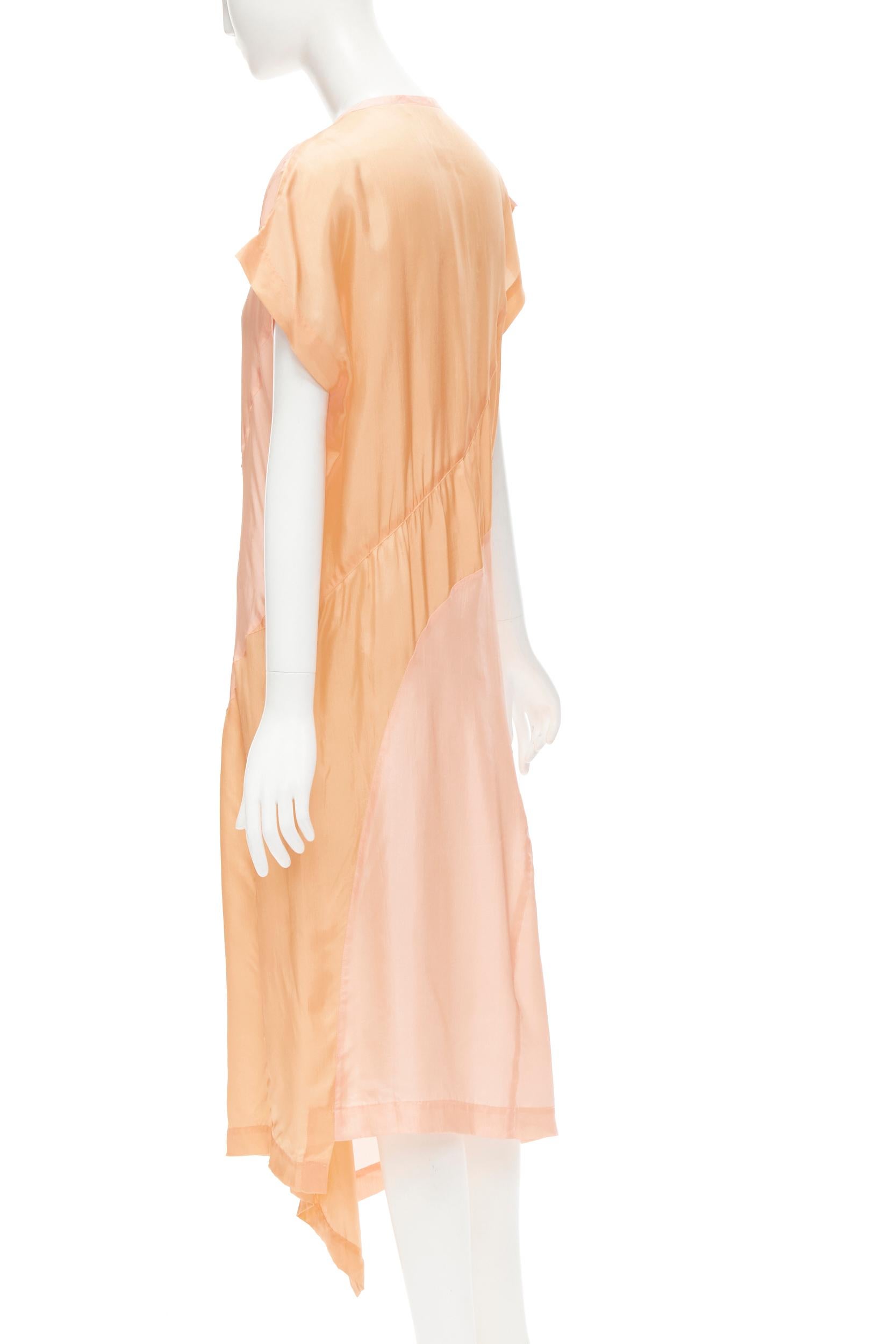 COMME DES GARCONS Vintage 1980's blush orange irregular seam bias cut dress S 2