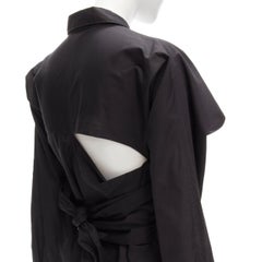 COMME DES GARCONS Vintage 1980's deconstructed wrap bias placket cutout shirt M