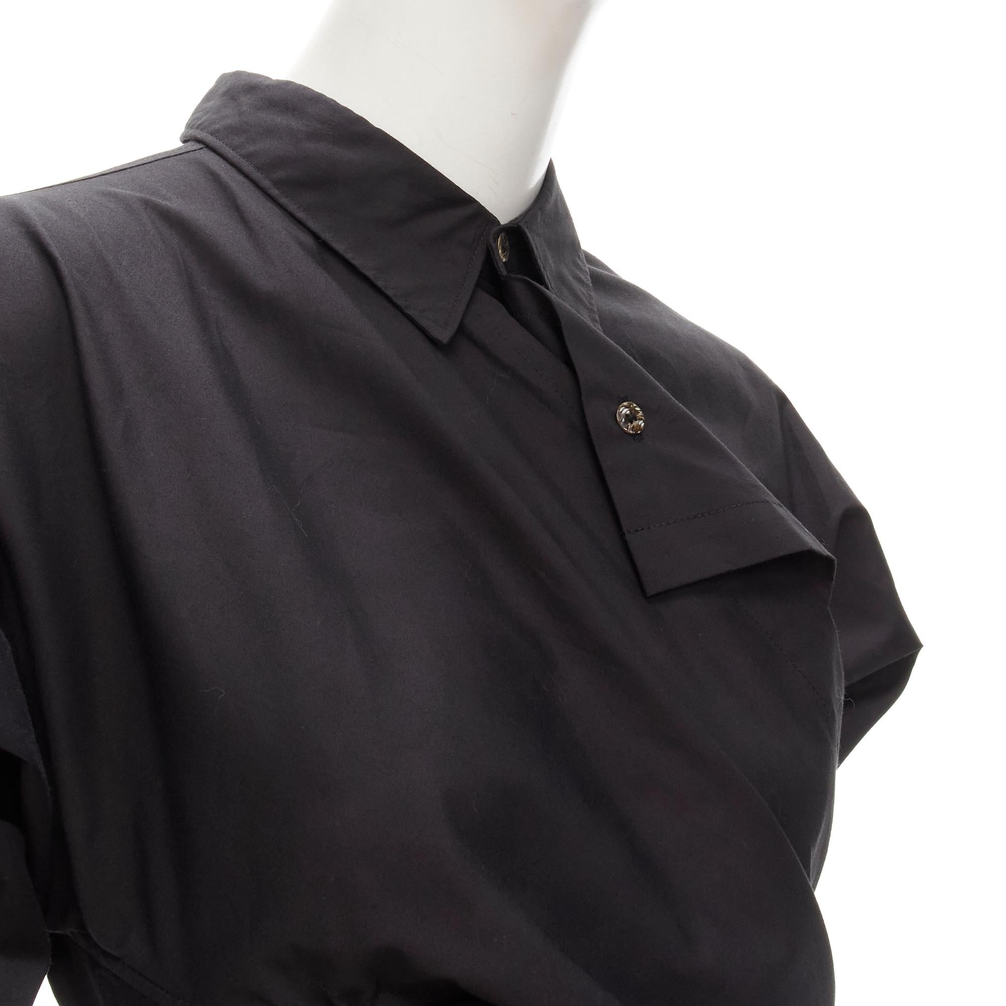 COMME DES GARCONS Vintage 1980's deconstructed wrap bias placket cutout shirt M For Sale 4