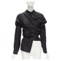 COMME DES GARCONS Chemise déconstruite à découpes en forme de porte-à-faux déconstruite vintage des années 1980 M