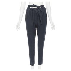 COMME DES GARCONS Vintage anni '80 doppio papillon in vita pantaloni gamba sottile S