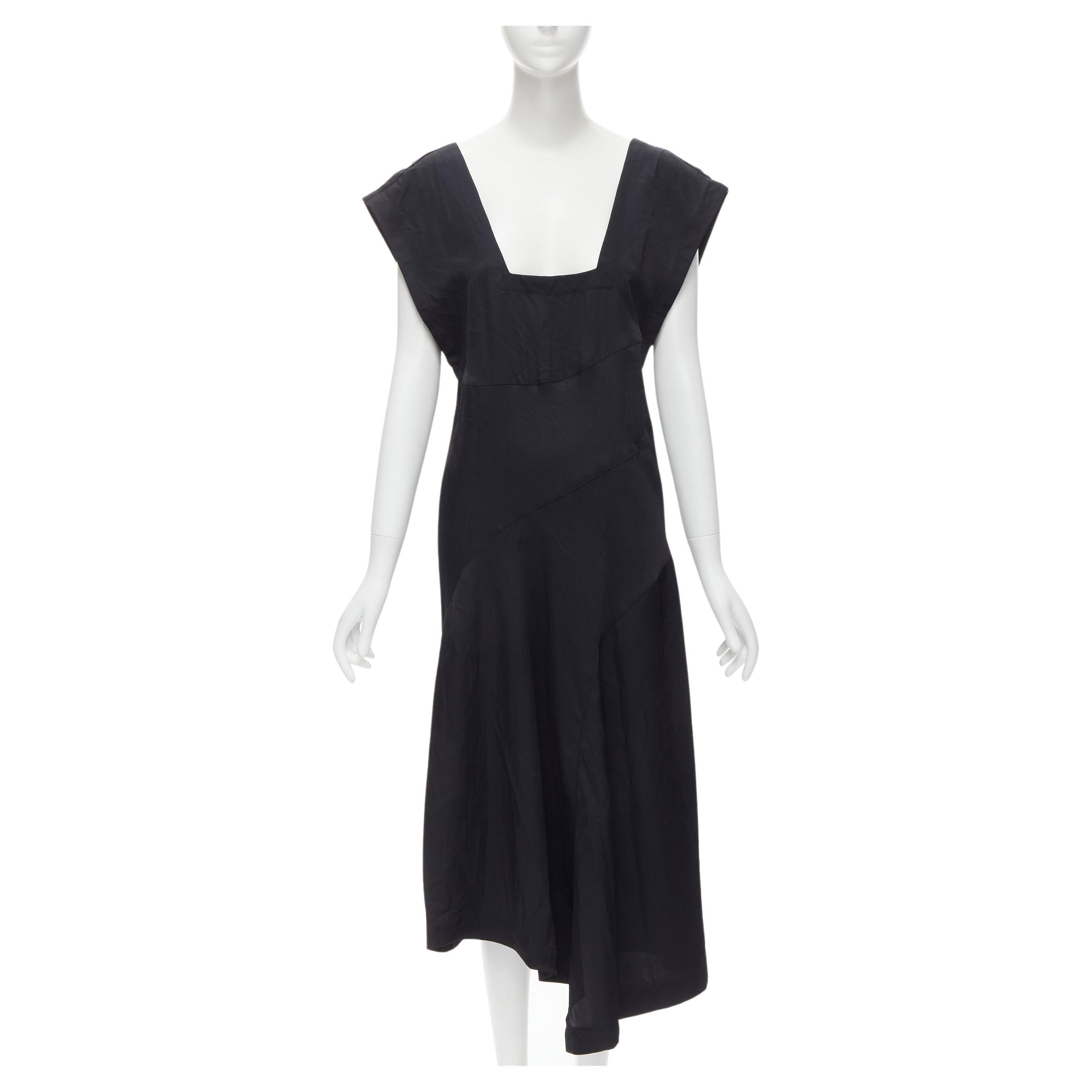COMME DES GARCONS Vintage 1980s square neck oversized bias cut dress For Sale