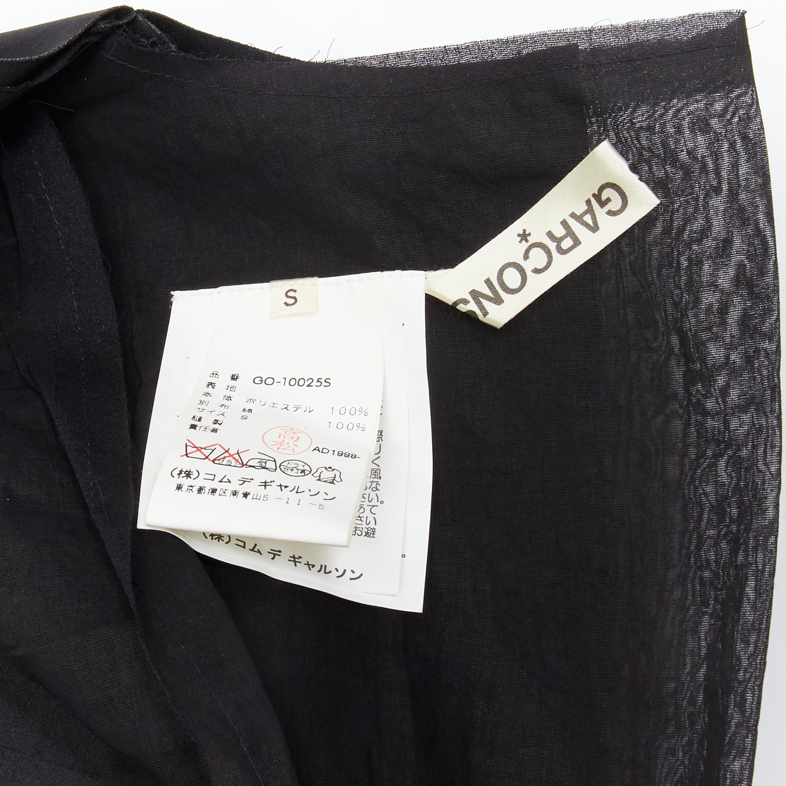 COMME DES GARCONS Vintage 1988 black bi-fabric sheer deconstructed dress S For Sale 6