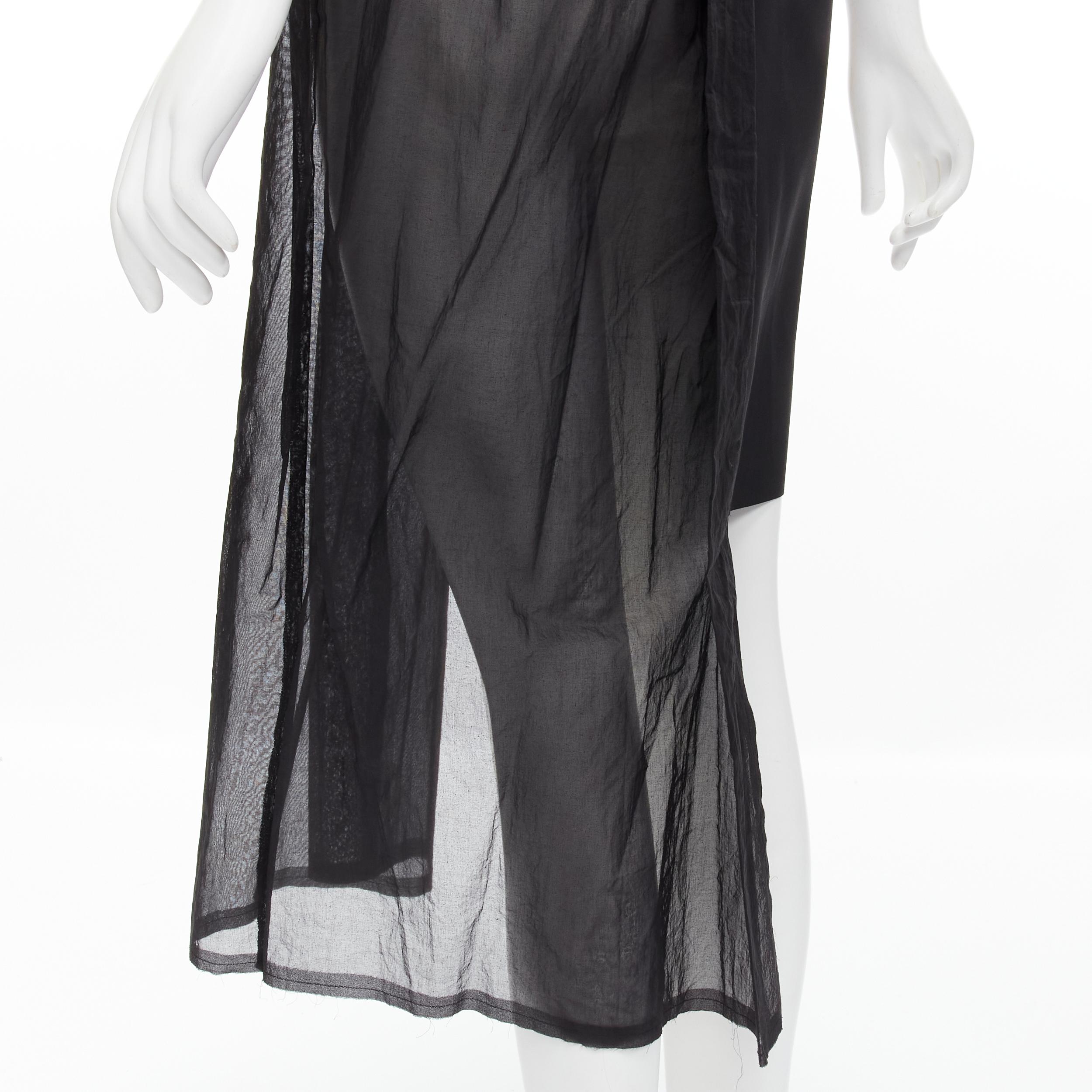 COMME DES GARCONS Vintage 1988 black bi-fabric sheer deconstructed dress S For Sale 4