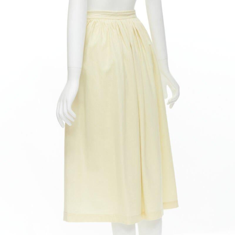 COMME DES GARCONS Vintage 1988 cream wool braid black lattice embroidery skirt M For Sale 1